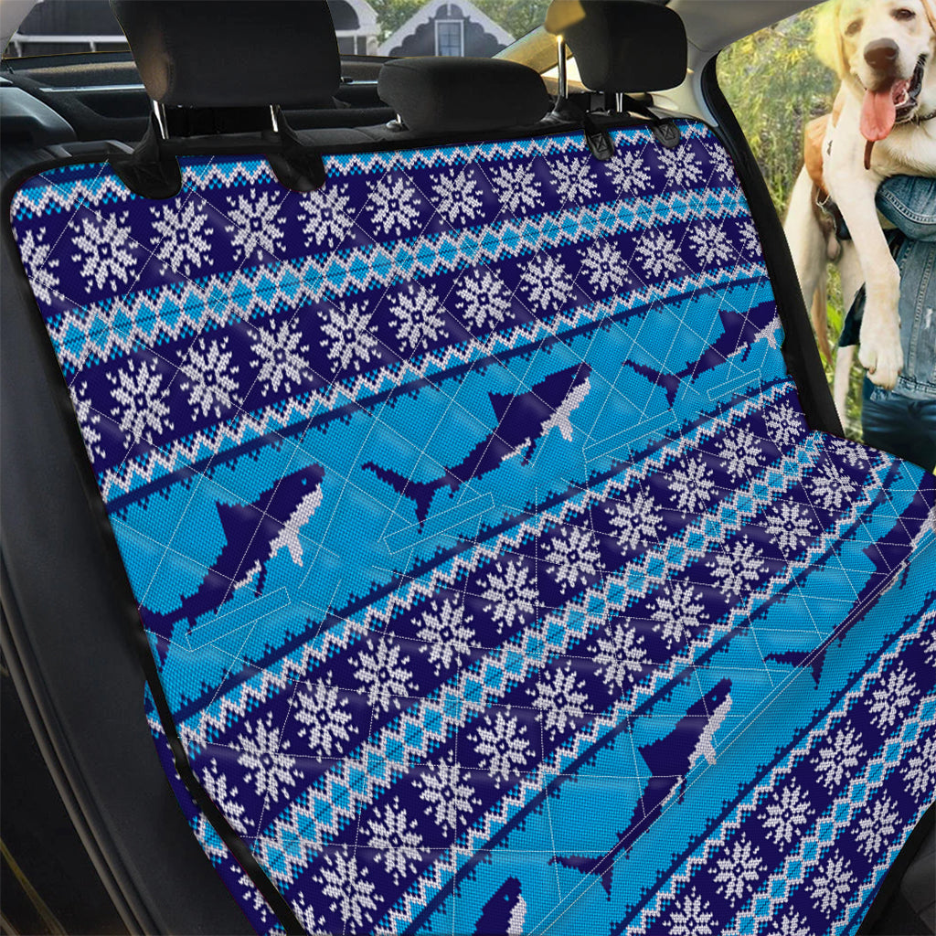 Shark Knitted Pattern Print Pet Car Back Seat Cover