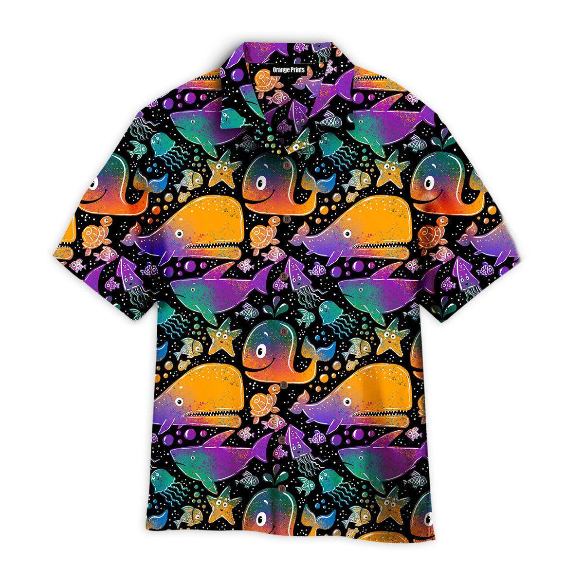 Sperm Whale Neon Hawaiian Shirt | For Men & Women | Wt6711