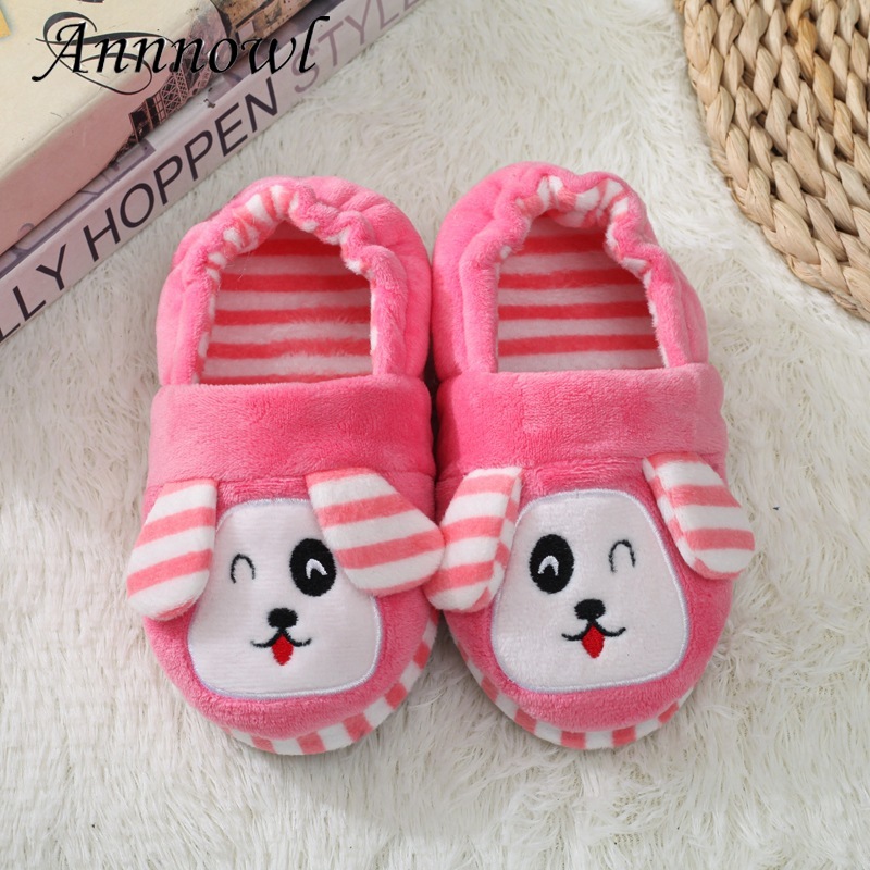 Toddler Girl Slippers for Winter Plush Warm Cute Cartoon Pink Puppy Children Home Shoes Little Kid Indoor Footwear Birthday Gift alx