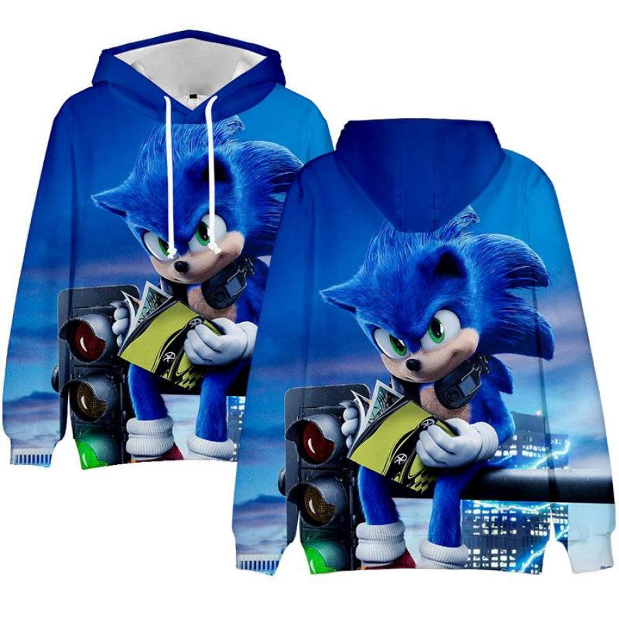 Big Kids’ Sonic The Hedgehog Long Sleeve Pullover Hoodie