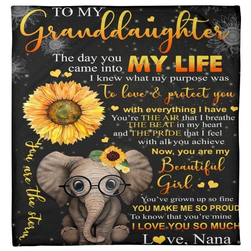 Lovely Elephant Messages For Granddaughter From Nana Fleece Blanket