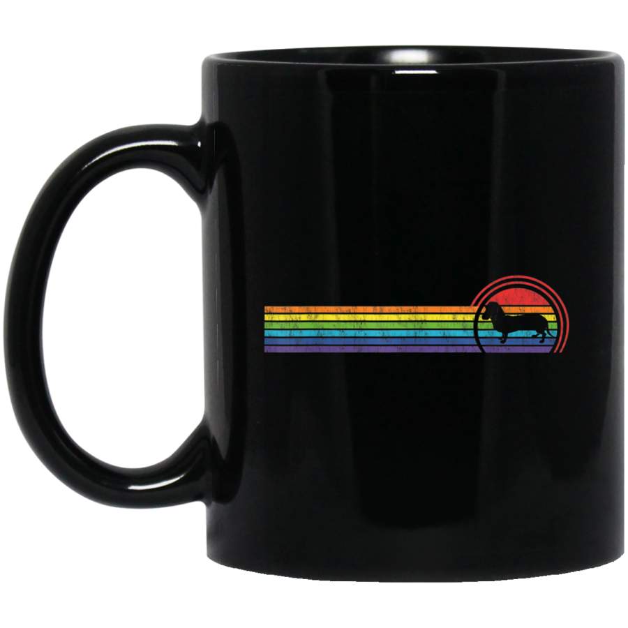 Dachshund Dog Rainbow Chest Lines Vintage Style Mug