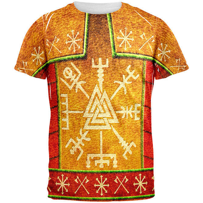 Vikings Ugly Christmas Sweater Armor Costume All Over Mens T Shirt