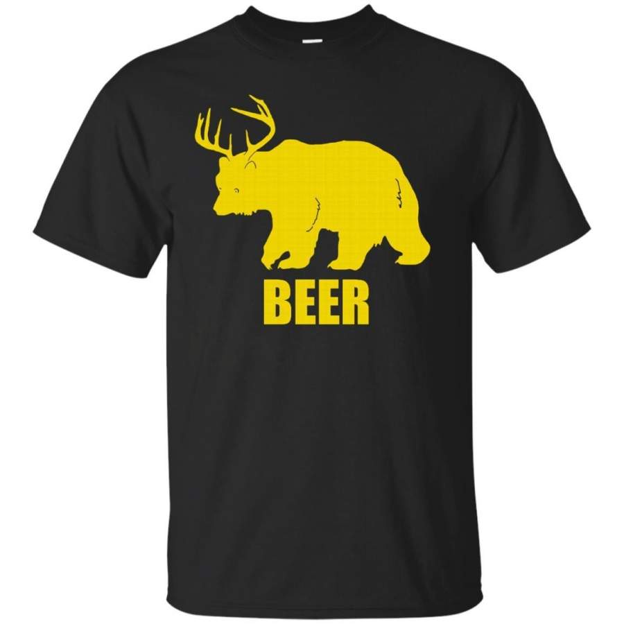 AGR Bear Deer BEER Funny Drinking Shirt