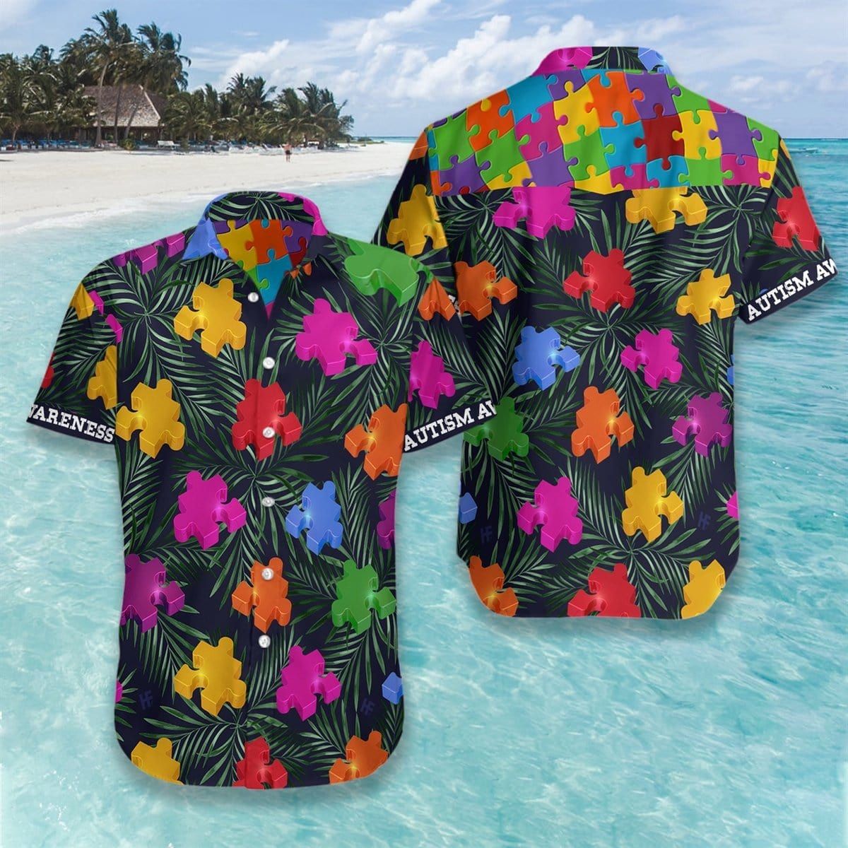 Felacia Tropical Pattern Autism Awareness Hawaii Aloha Ha103767