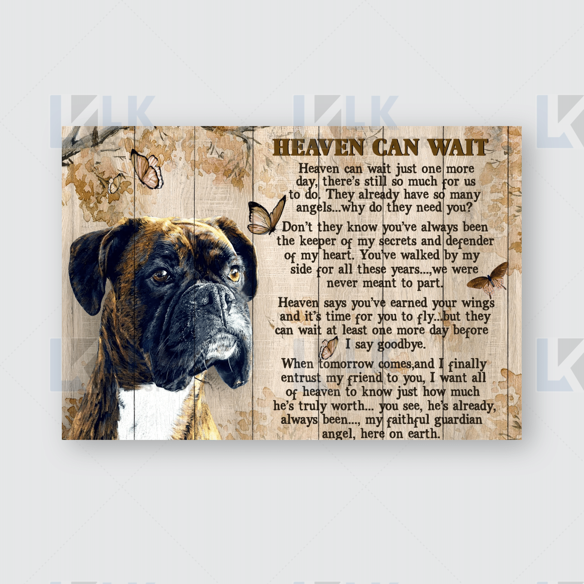 BOXER – CANVAS Heaven Can Wait [11-D] | Framed, Best Gift, Pet Lover, Housewarming, Wall Art Print, Home Decor