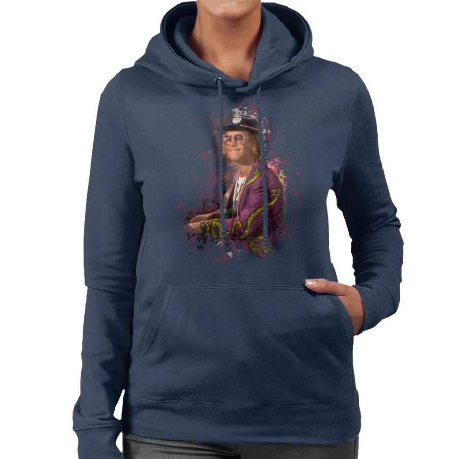 TV Times Elton John At The Piano Women’s Hooded Sweatshirt