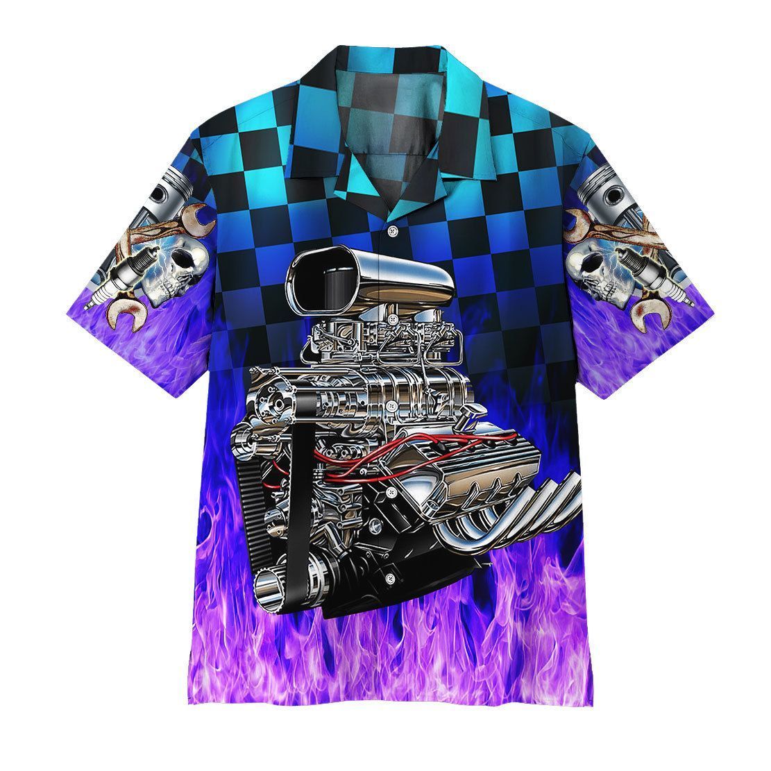 Gearhuman Purple Fire Hot Rod Hawaiian Shirt Ha94207