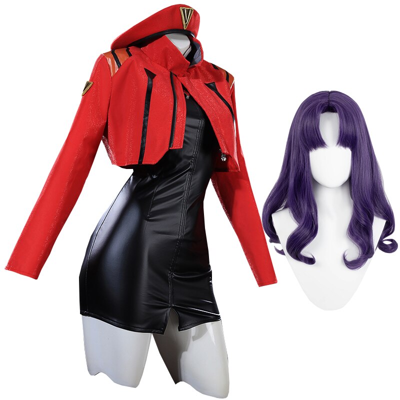 Anime EVA Katsuragi Misato Cosplay Costumes PU Leather Uniform Halloween Party Dress For Women Girls Suit alx