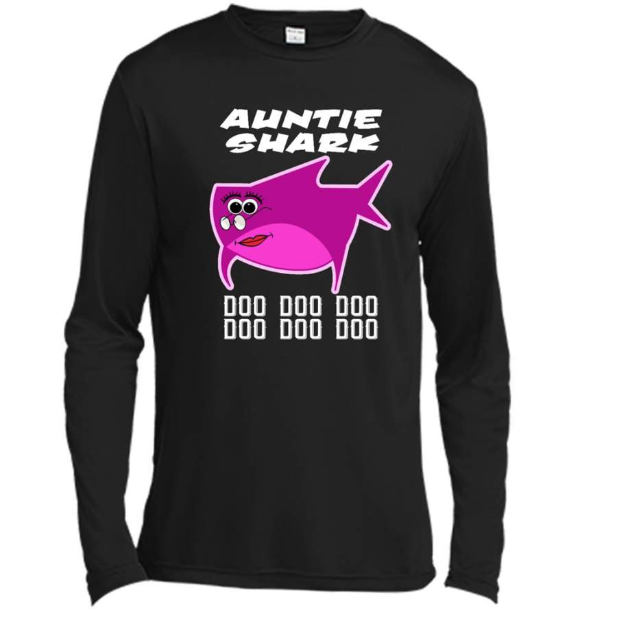 Auntie Shark Doo Doo Doo – Canvas Long Sleeve Shirt