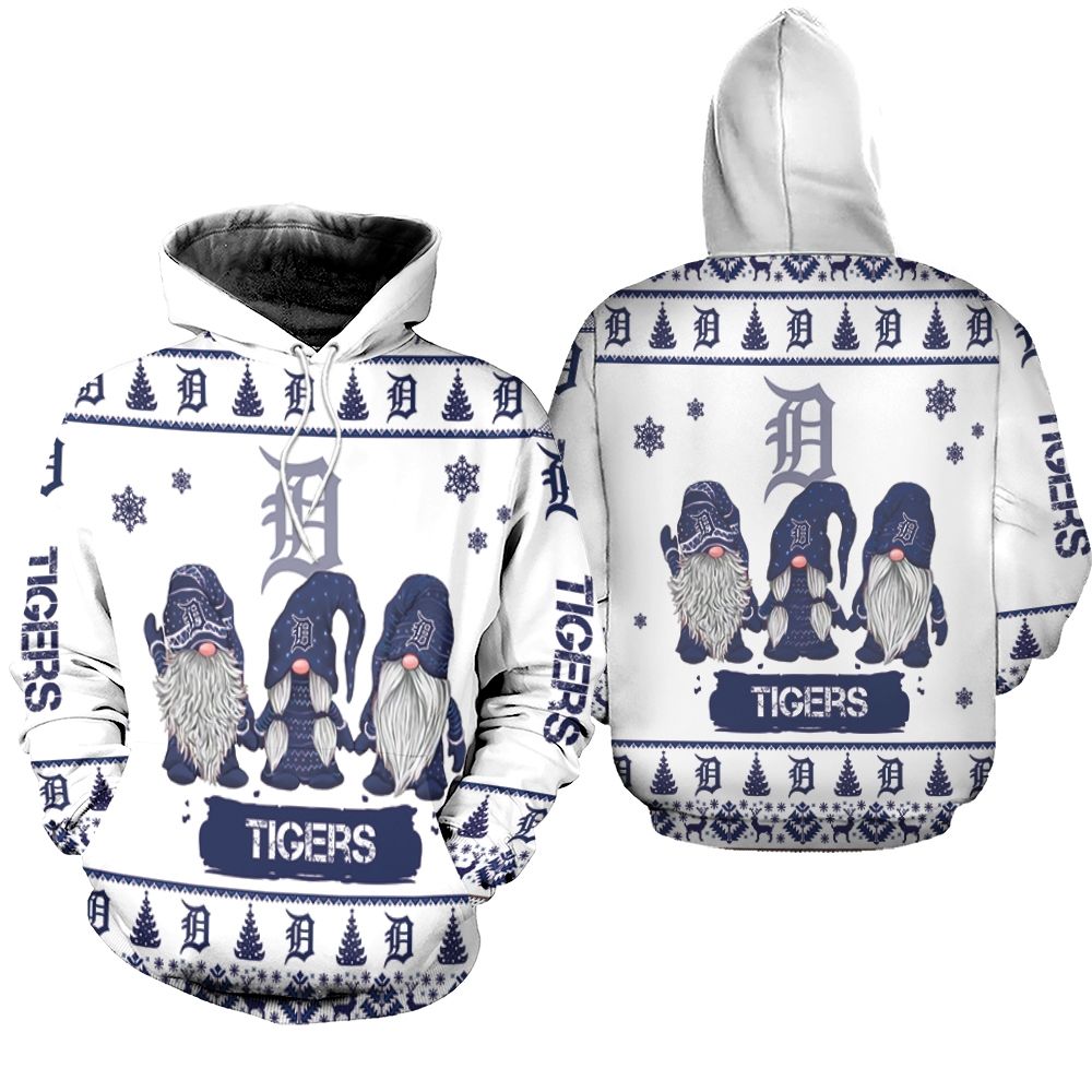 Christmas Gnomes Detroit Tigers Ugly Sweatshirt Christmas 3D Hoodie