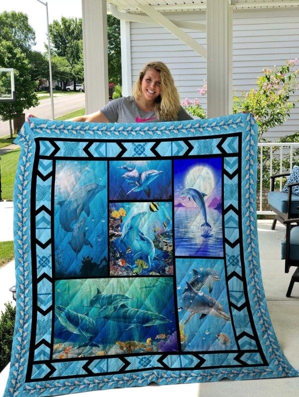 Dolphin Clh1610006Q Quilt Blanket