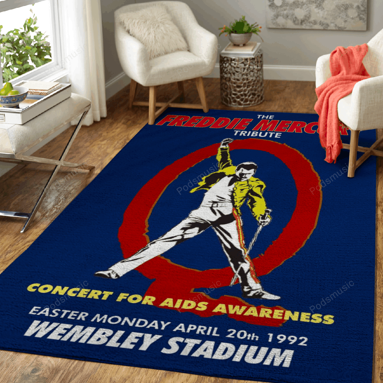 Freddie Mercury Tribute  – Music Art For Fans Area Rug Carpet