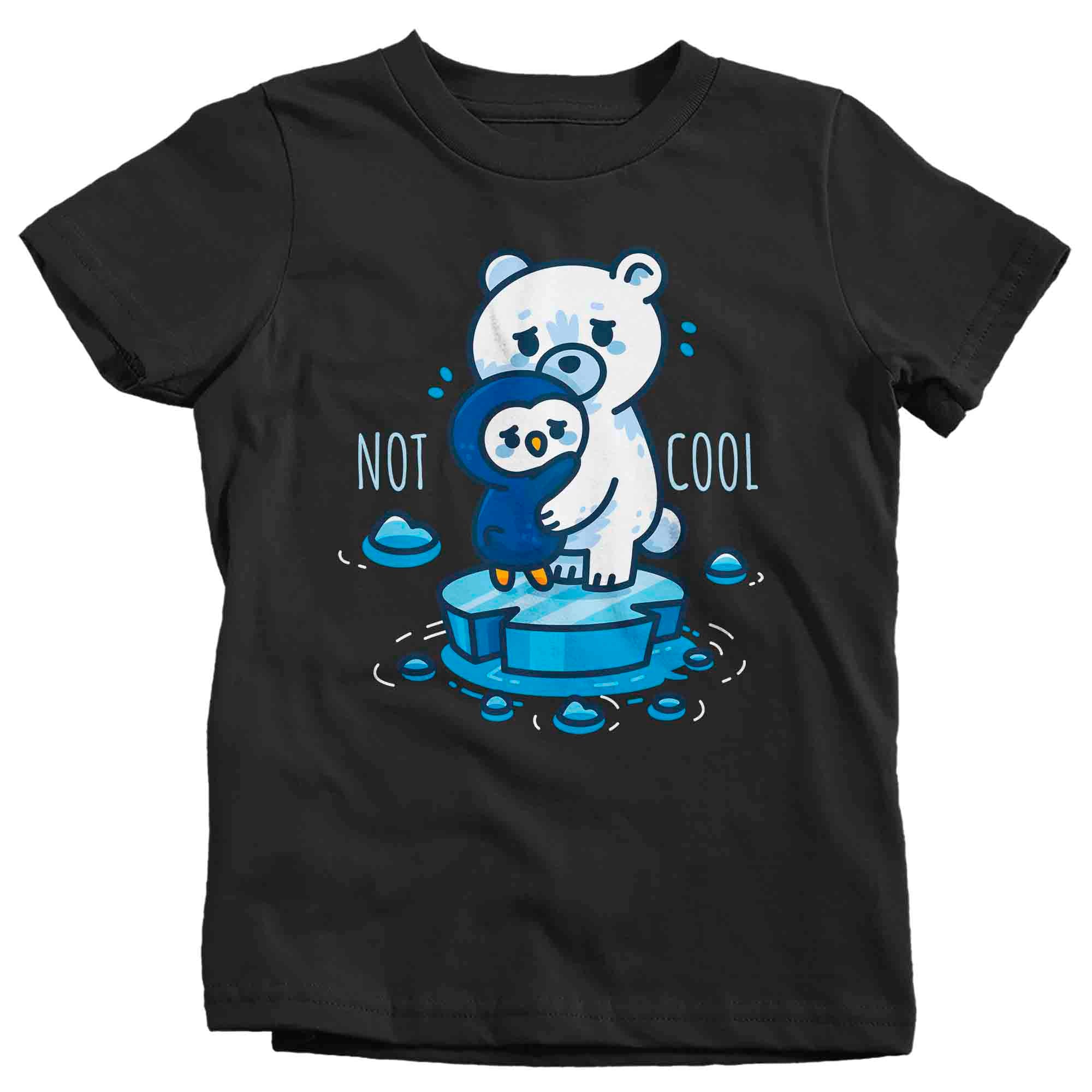 Kids Climate Change Shirt Not Cool T Shirt Polar Bear Penguin Arctic Earth Day Global Warming Gift Shirt Boy’S Girl’S Tshirt