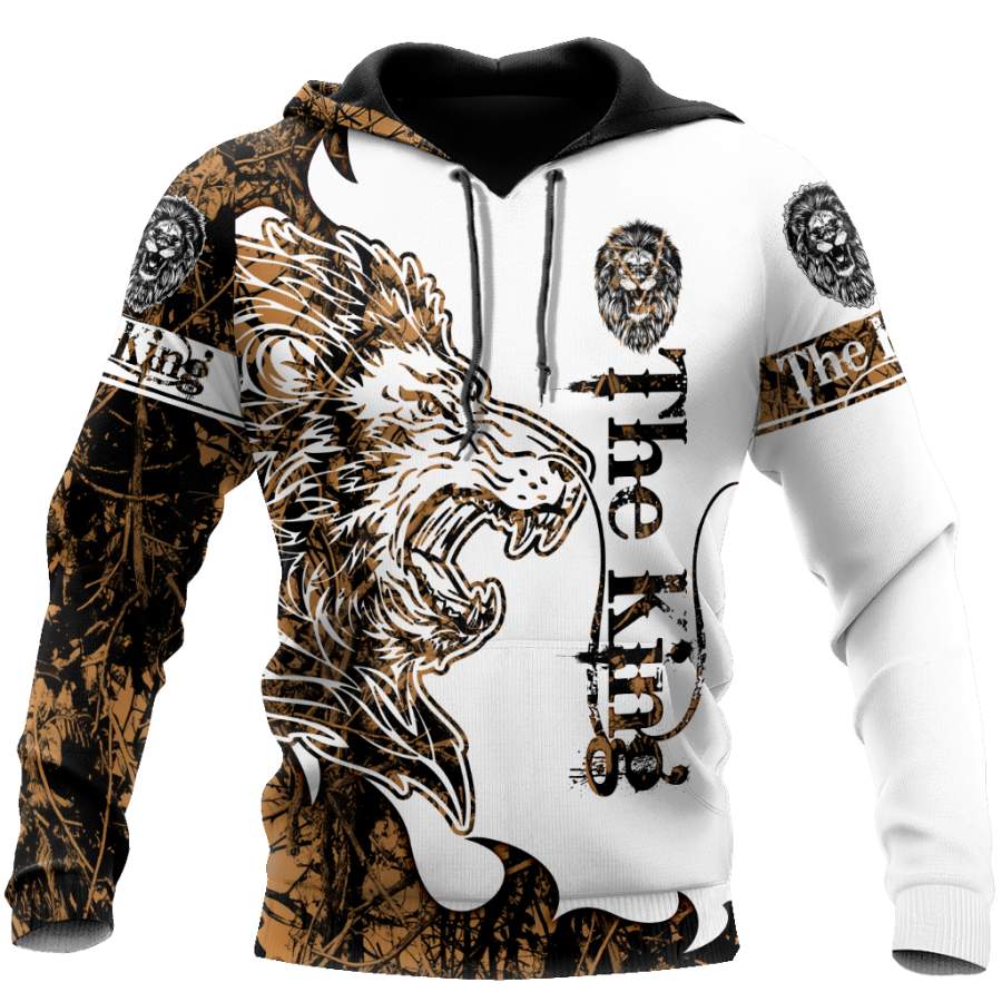 The King Lion Tattoo Over Printed Hoodie TP