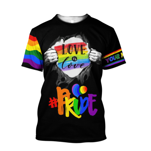 Custom Lgbt Pride Love Is Love Personalized Name 3D All Over Printed Shirts For Men And Women, Lgbt History Month, Queer Lgbt