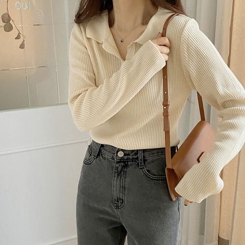 Vintage Sweaters Women Minimalist Stretch Office Lady Clothing Simple Pure Long Sleeve Stylish Ins Female Pullover Chic Knitwear alx