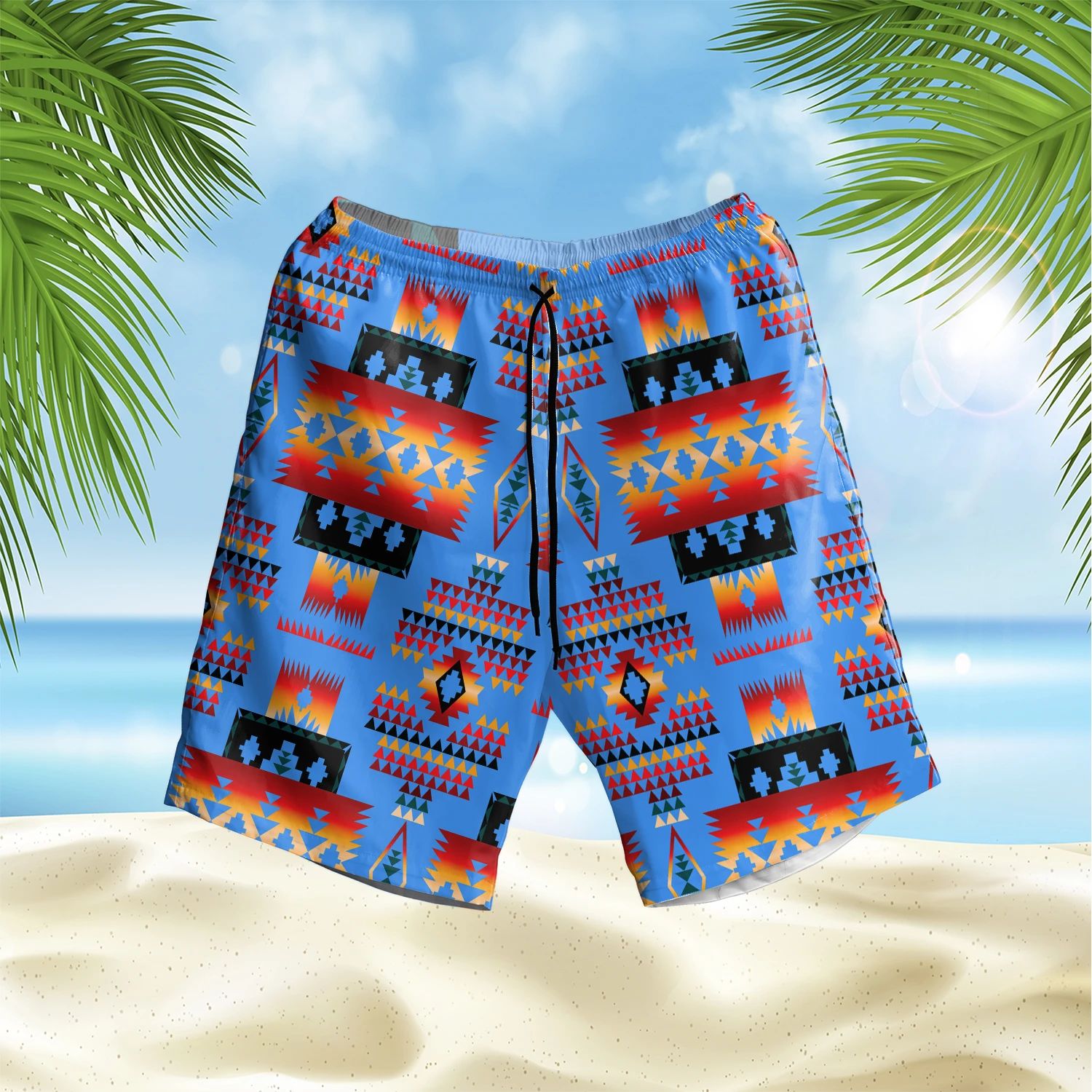 Dark Blue Pattern Hawaii Shorts Ha70219