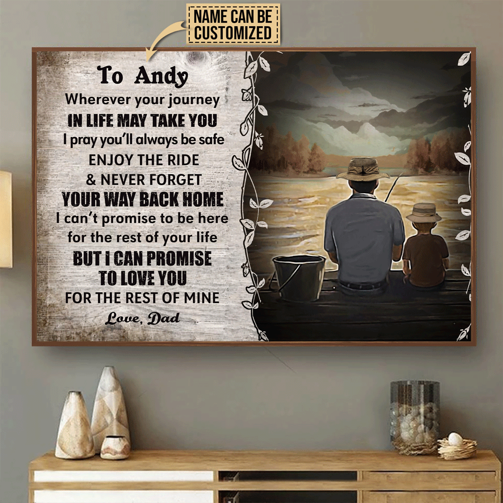 Aeticon Gifts Personalized Fishing Wherever Your Journey Canvas Mom Dad Gift Home Decor