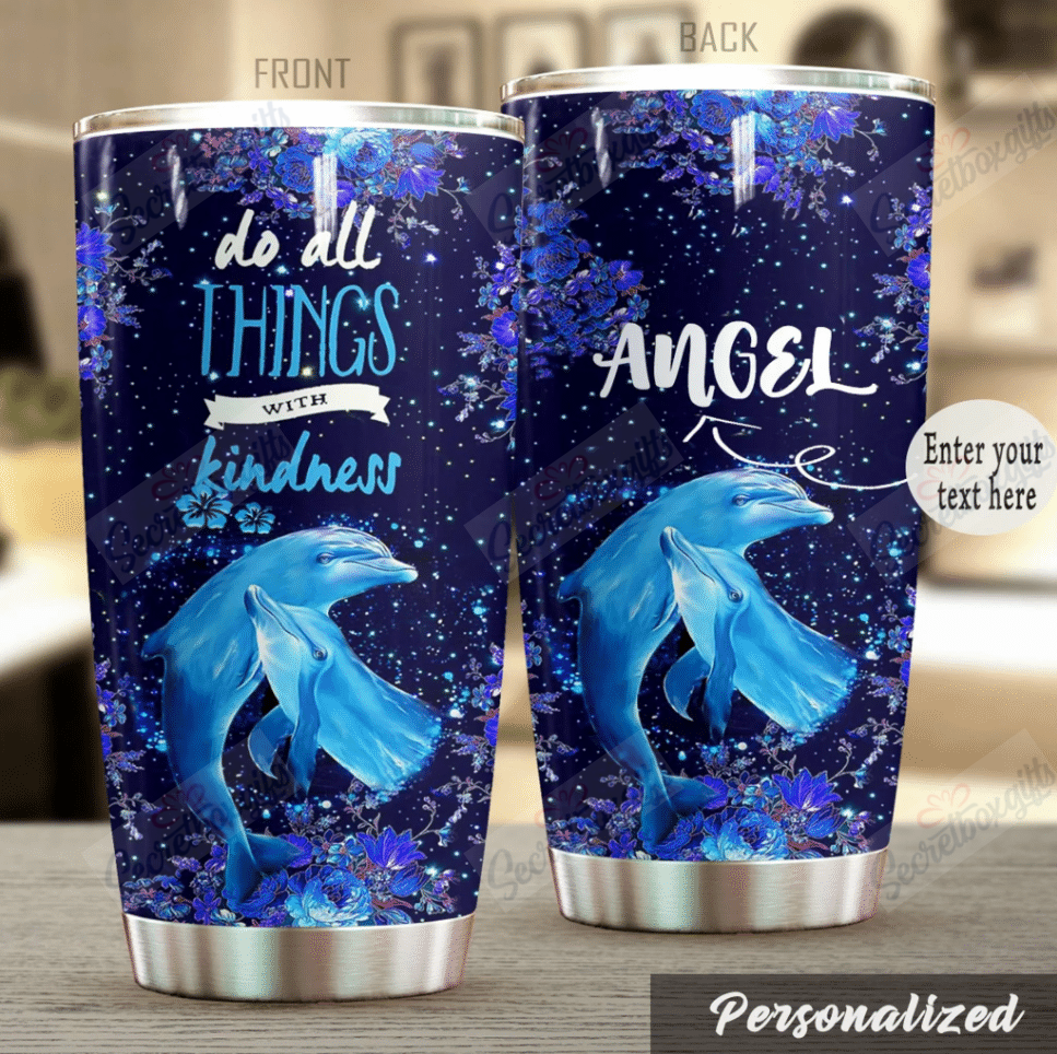 Dolphin Personalized Dac061108 Stainless Steel Tumbler Travel Customize Name, Text, Number, Image