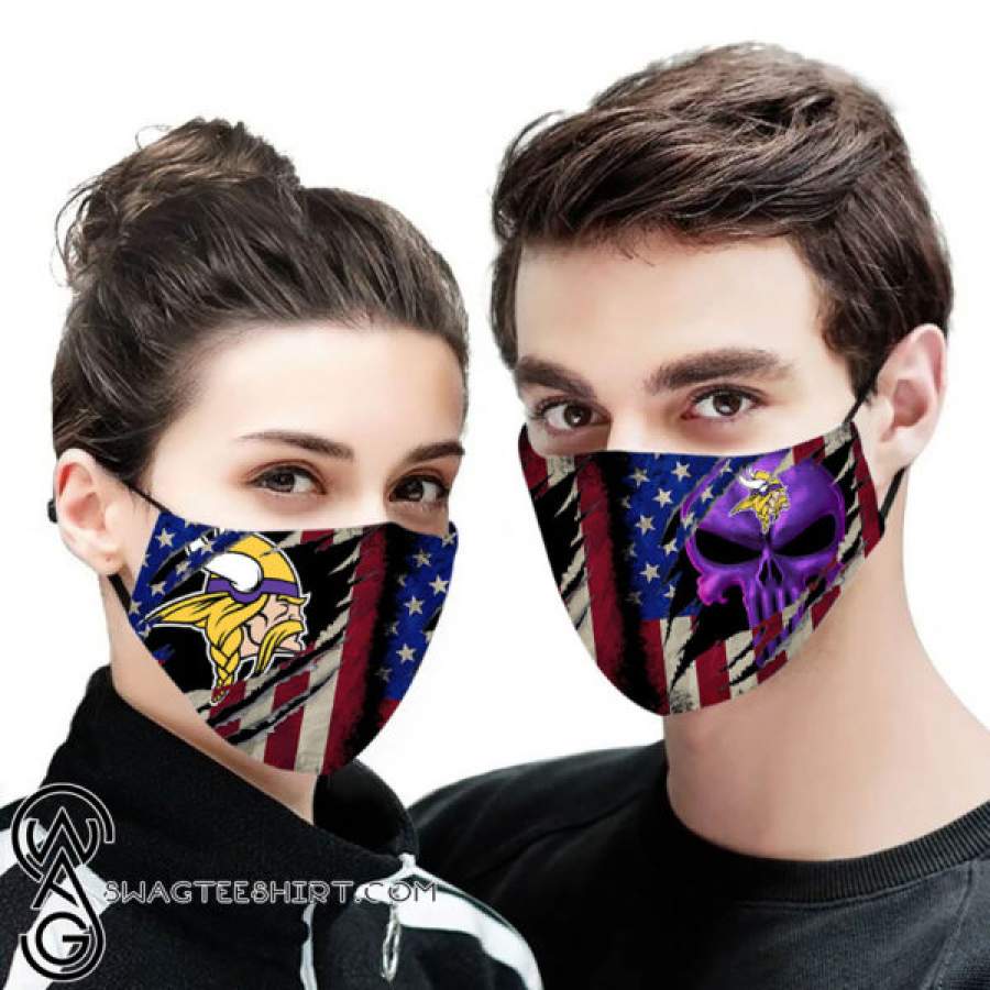 American flag minnesota vikings all over printed face mask – maria