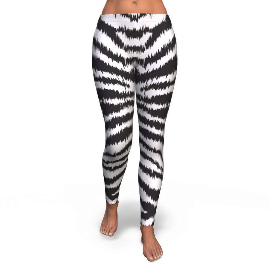 White Tiger Pattern Print Pattern Women Leggings