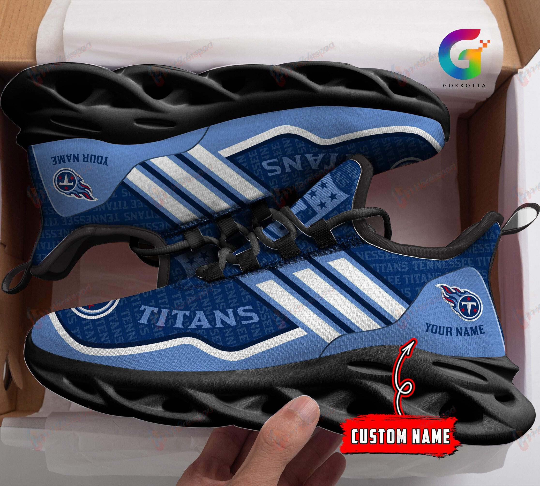 Tennessee Titans Personalized Yezy Running Sneakers 140