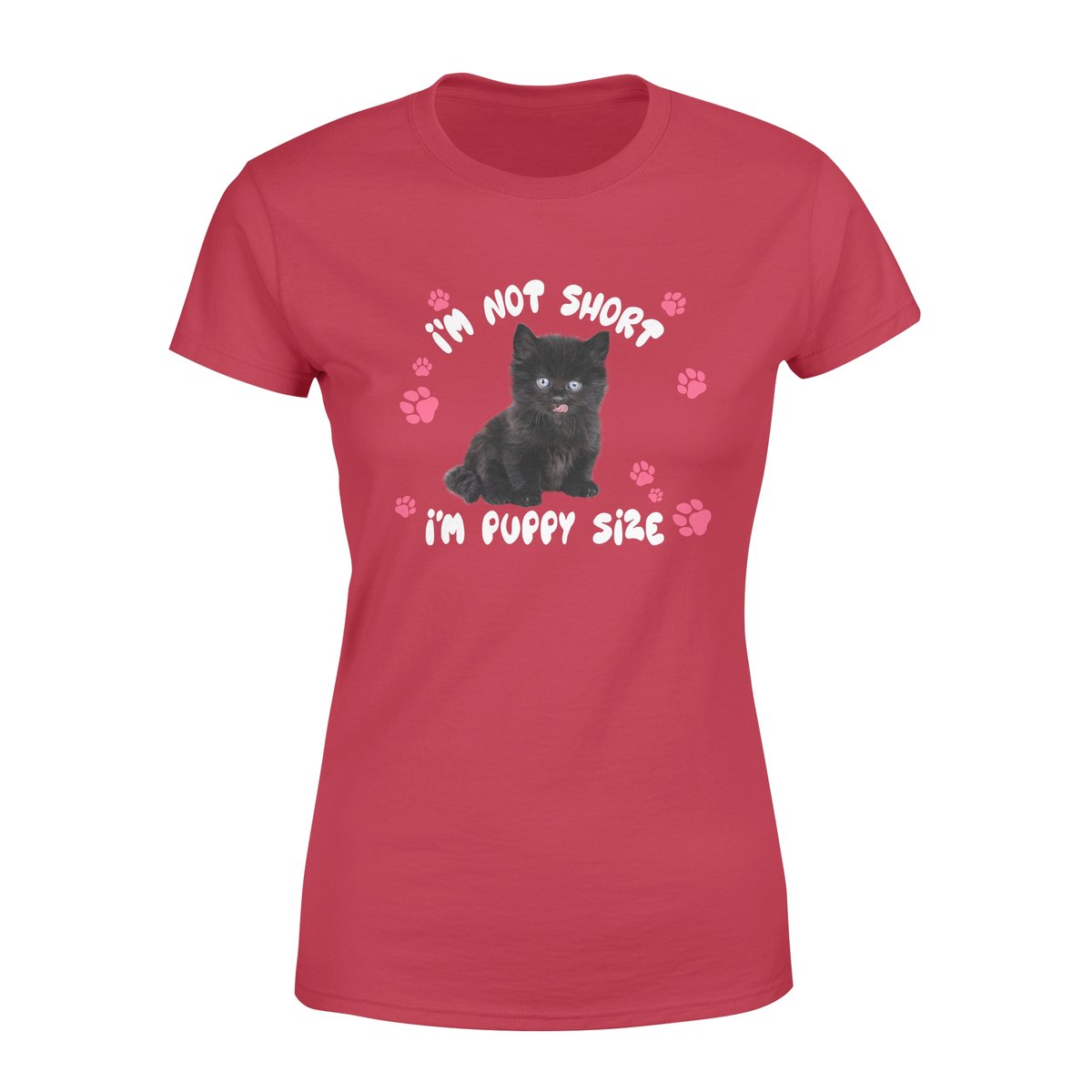 Puppy Size Black Cat – Premium Women’S T-Shirt – Gift For Cat Lover T-Shirt Hoodie All Color Size S-5Xl