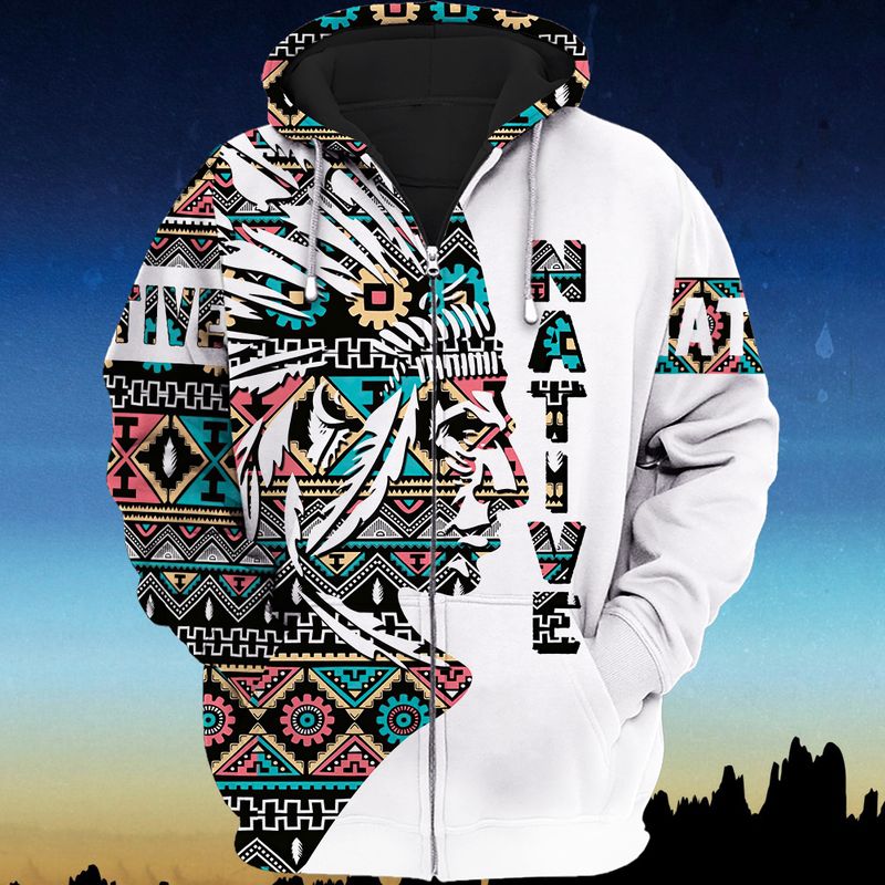 Native American Pride Custom Design Shirts For Friends 3D Zipper Hoodie