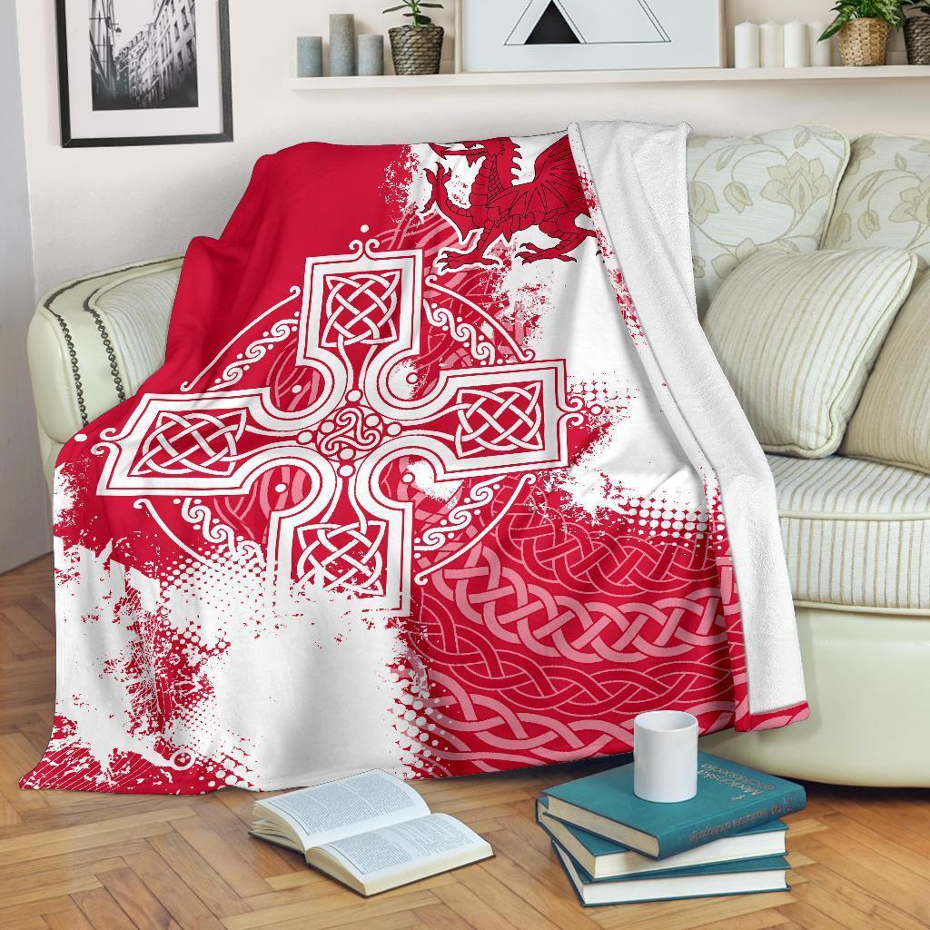 Wales Premium Blanket Cymru Celtic Cross