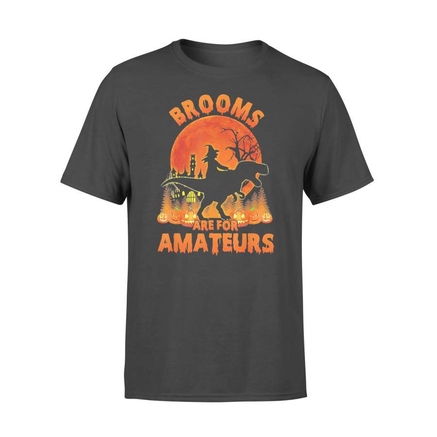 Witch Riding Dinosaur Brooms Are For Amateurs Blood Moon Halloween T-shirt