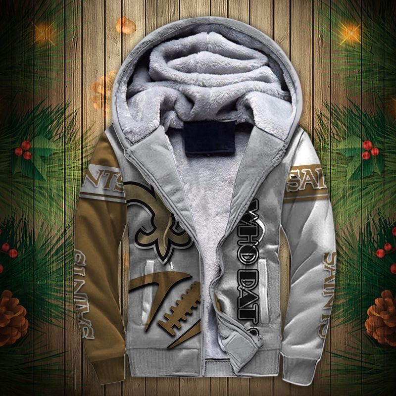 New Orleans Saints Fleece Jacket 3D Graphic Balls