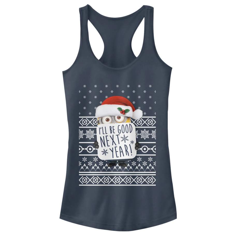 Despicable Me Junior’s Christmas Good Minion  Racerback Tank