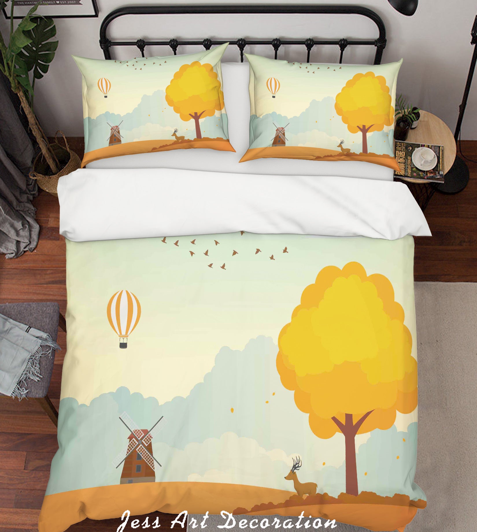 3D Autumn Forest Animals Quilt Cover Set Bedding Set Pillowcases 33