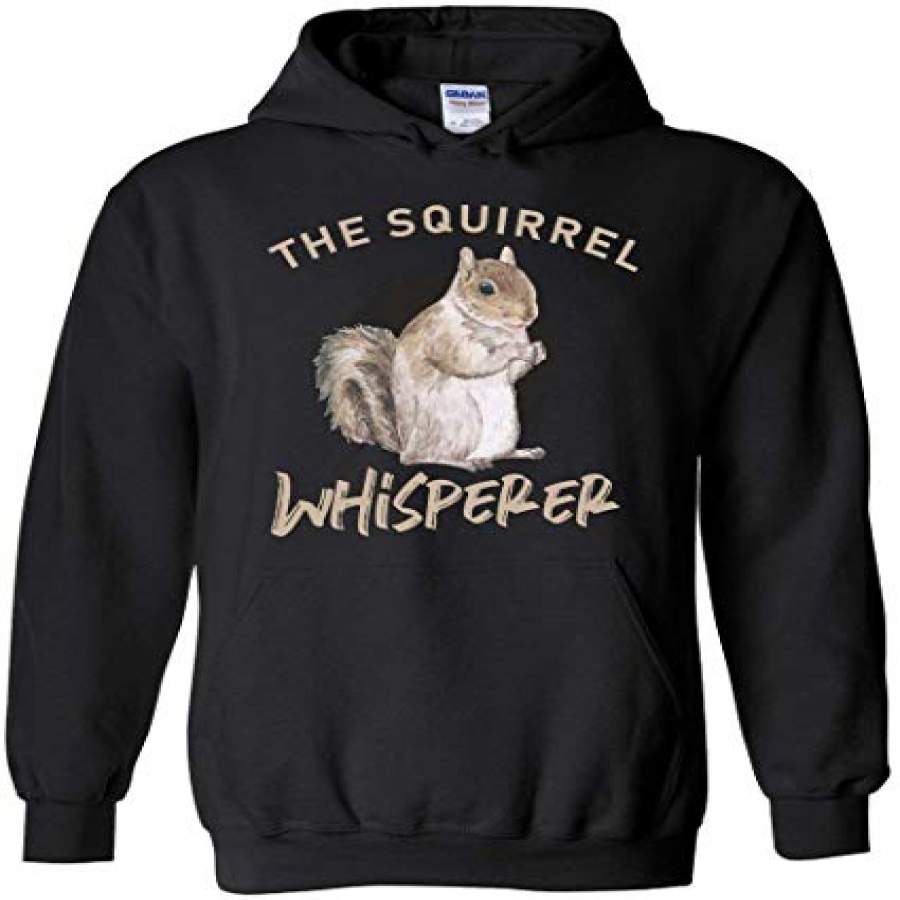 The Squirrel Whisperer Animal Hoodie In Black – Squirrel Owner Gifts – Hoodies