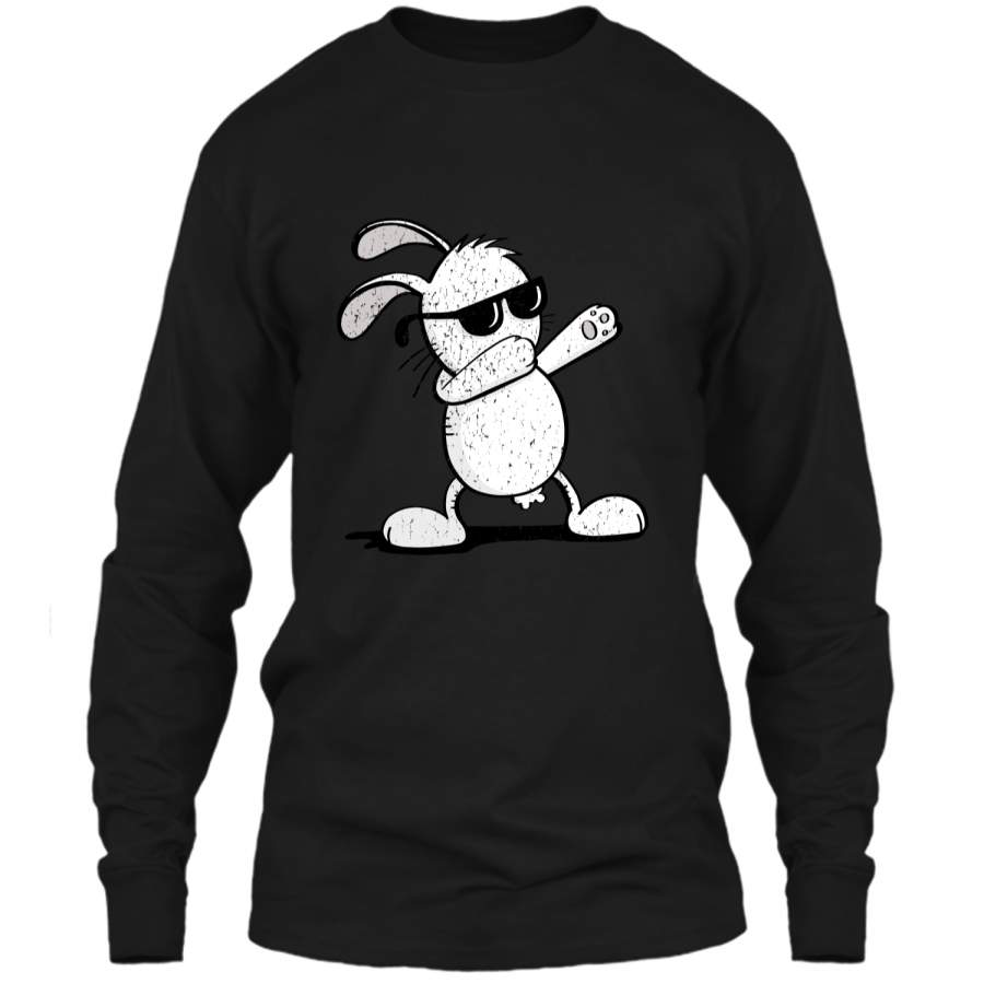 Dabbing Easter Bunny Boys Vintage T Shirt Dab Dance LS Ultra Cotton Tshirt