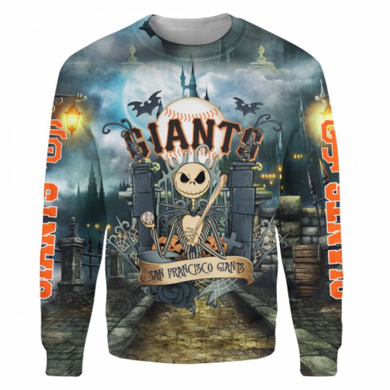 San Francisco Giants With Jack Skellington All Over Print 3D Sweatshirt, San Francisco Giants Sweatshirt