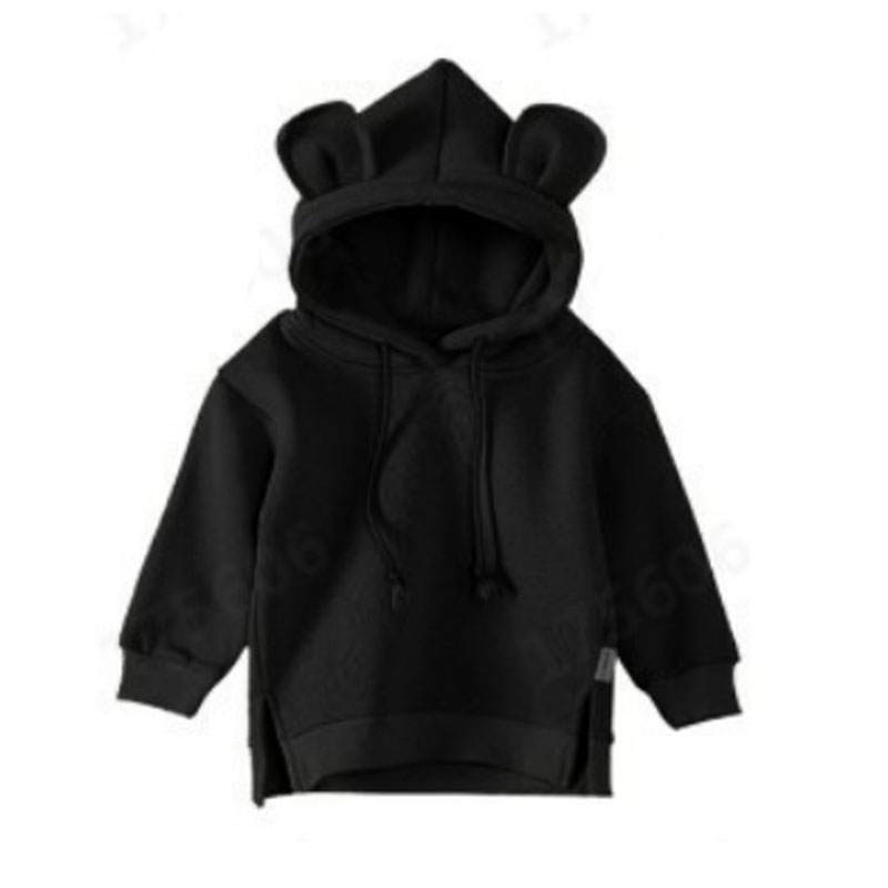 Spring Girls Cute Hoodies Children Fashion Bear Ear Solid Long Sleeve Toddler Pullover Casual Sweatshirt Leisure Outfits 2-8 Yea alx