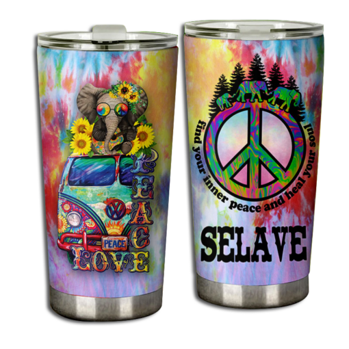 Personalized Name Elephant Hippie Love Peace Find Your Inner Peace And Heal Your Soul Tumbler For Hippie Lover