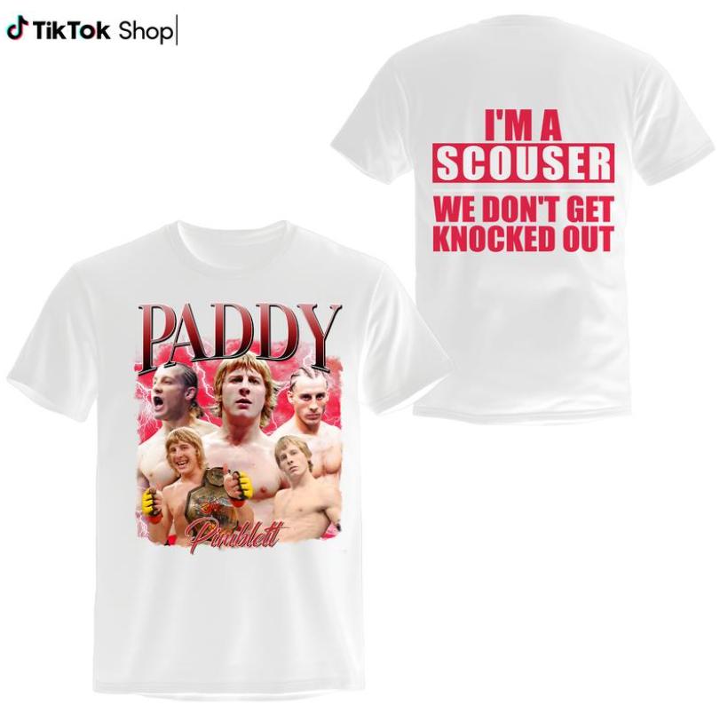 I’m A Scouser We Don’t Get Knocked Out Paddy The Baddy T-Shirt, Paddy Pimblett Shirt, Fighter Champions United Kingdom Boxing Shirt, Gift For Boxing Fan