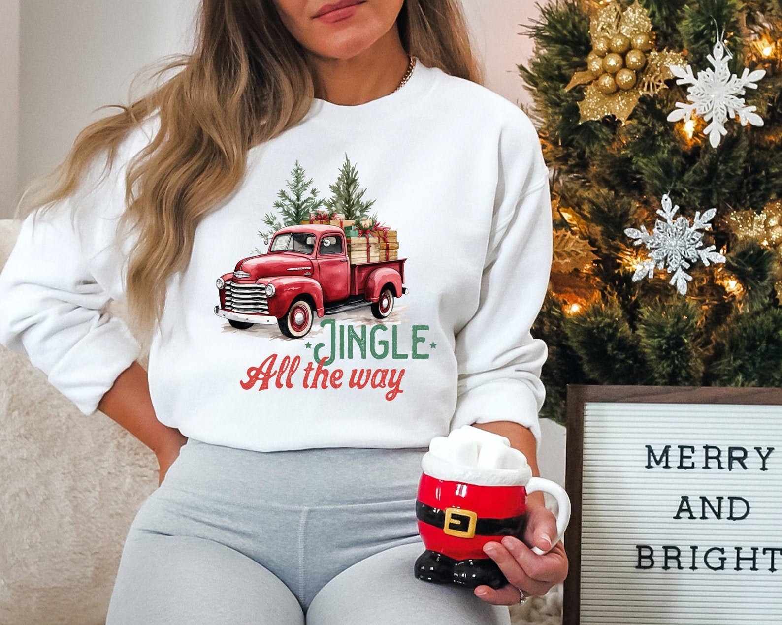 Jingle All The Way Sweatshirt 2D Crewneck Sweatshirt All Over Print Sweatshirt For Women Sweatshirt For Men Sws5027