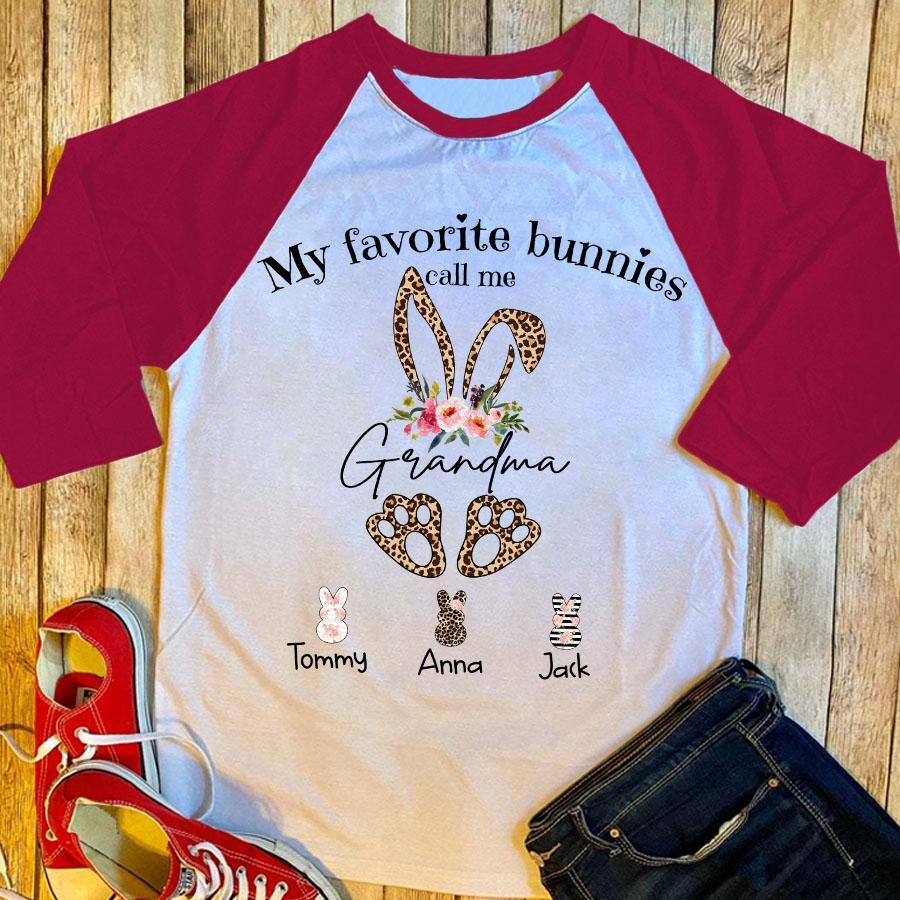 Personalized Baseball Tee Grandma Bunny – Art Gift Unisex T-shirt Hoodie Plus Size S-5xl