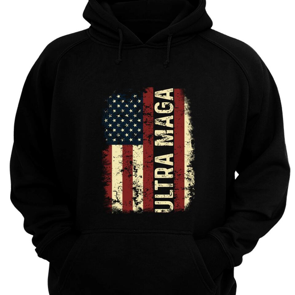 Ultra Maga American Flag Patriotic Hoodie