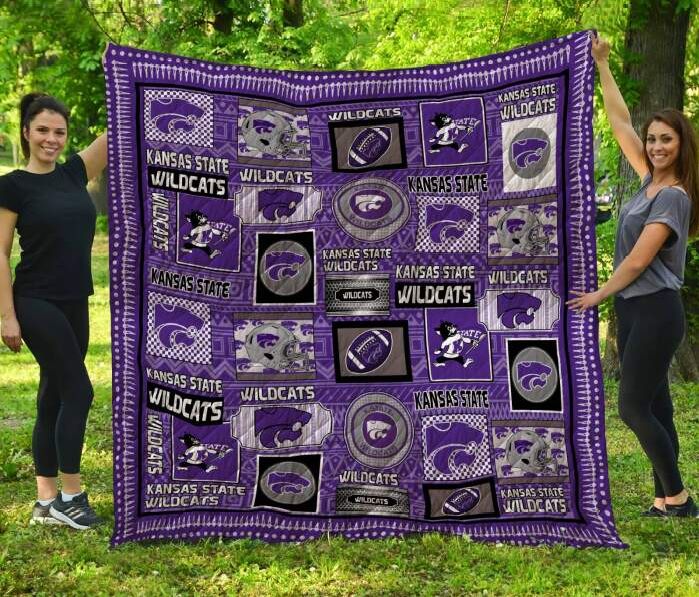 Kansas State Wildcats Football 3D Quilt Blanket, Fleece Blanket