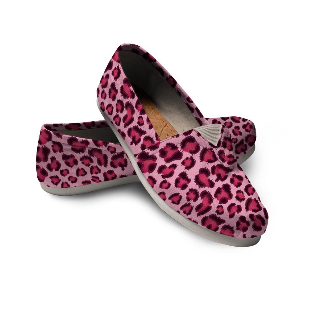 Pink Leopard Print Canvas Shoes