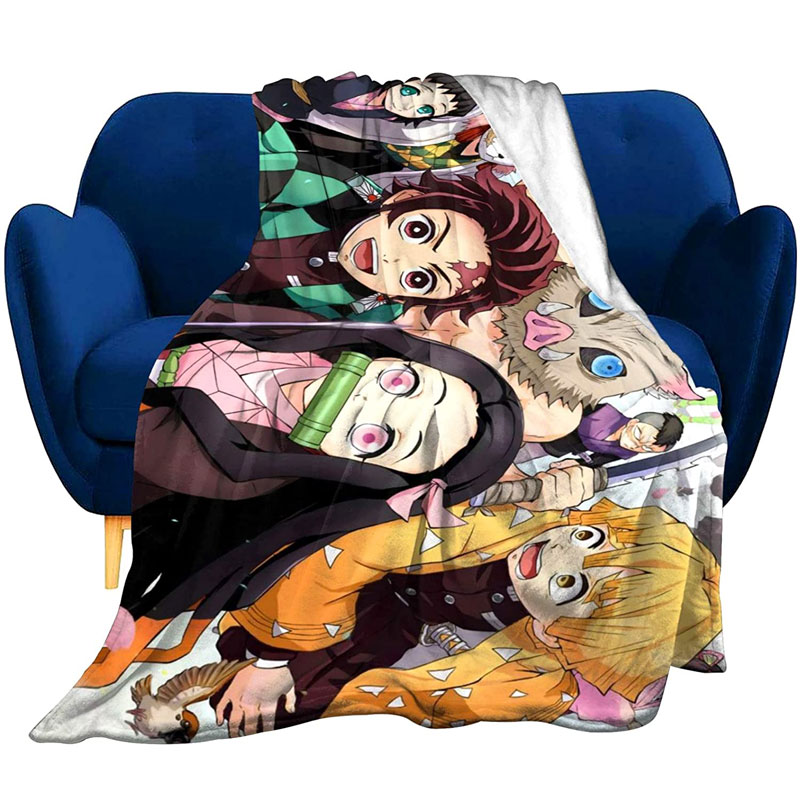 Anime Demon Slayer Blanket Agatsuma Zenitsu Kamado Tanjirou Nezuko Blanket Custom Sofa Blanket Winter Blanket Bedroom Quilt alx