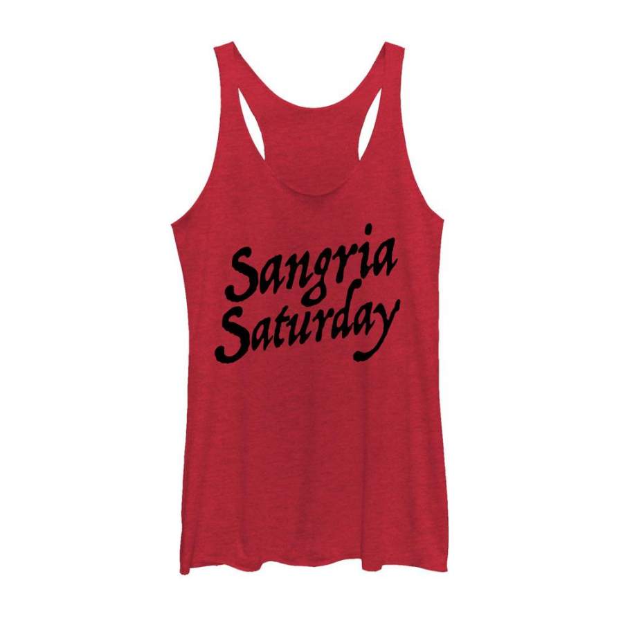 CHIN UP Women’s Sangria Saturday  Racerback Tank Red Heather