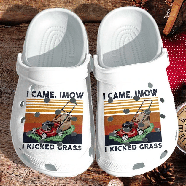 Mower Garden Shoes Crocs For Man Women – I Came I Mow I Kicked Grass Croc Clog Birthday Gifts For Fathers Day
