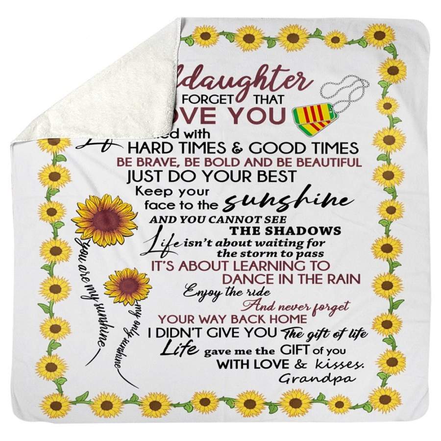 You Are My Sunshine Great Gift From Grandpa To Granddaughter Sherpa Blanket