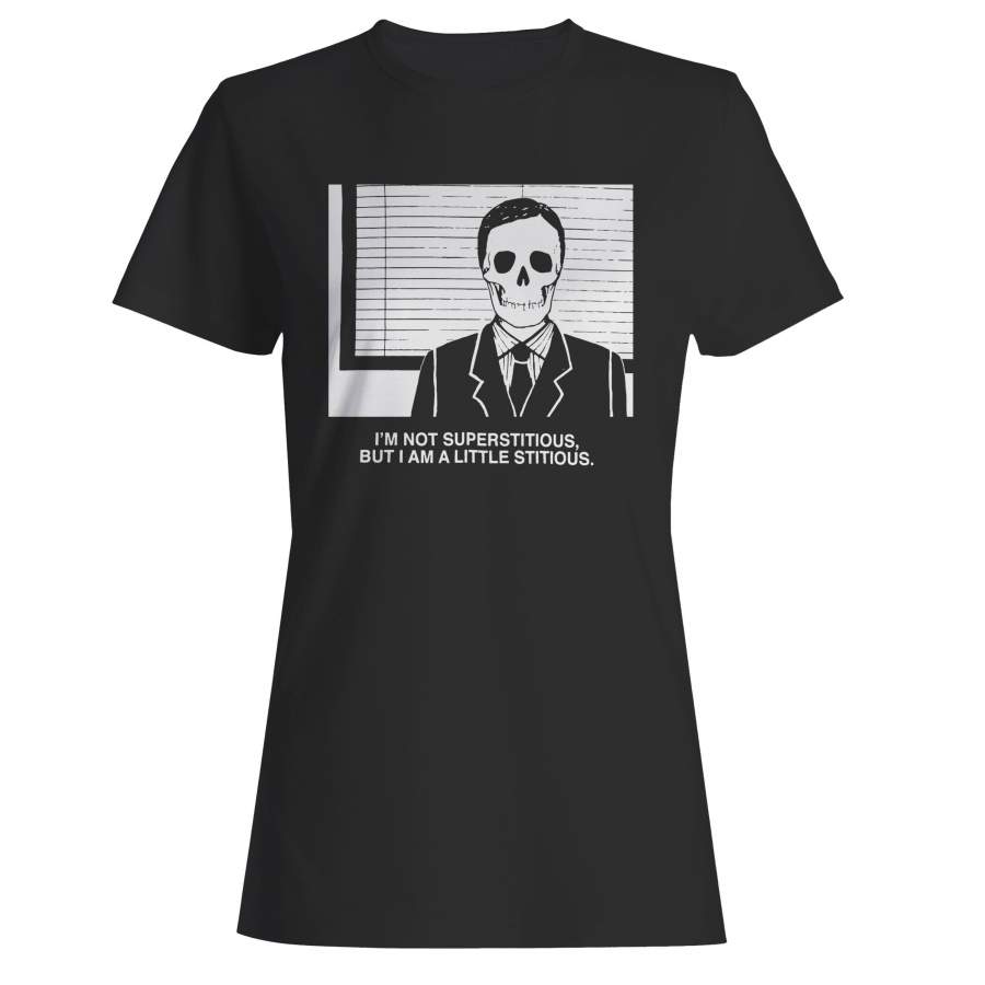 Skeleton Michael Scott Superstitious Quote The Office Dunder Mifflin Halloween Woman’s T-Shirt